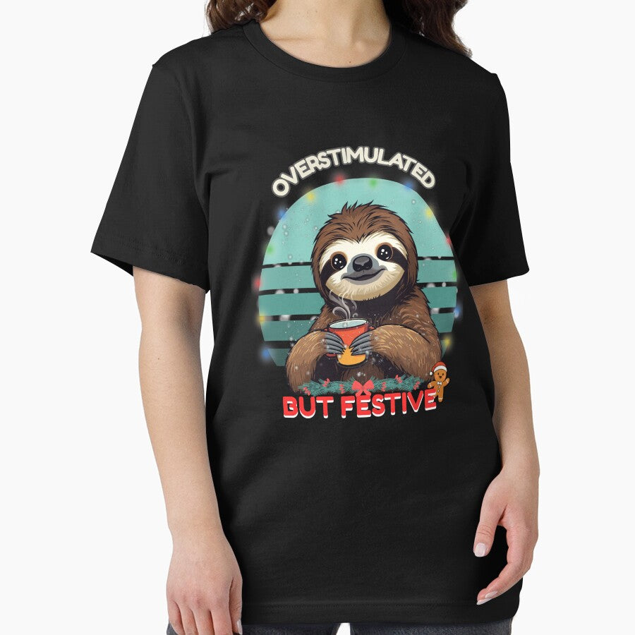 Overstimulated but Festive – Sloth Christmas Coffee by Artur-GrafiTee