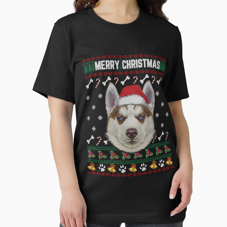 Husky Retriever Lovers Ugly Xmas Sweater Merry Christmas T Shirt by thuthuatna