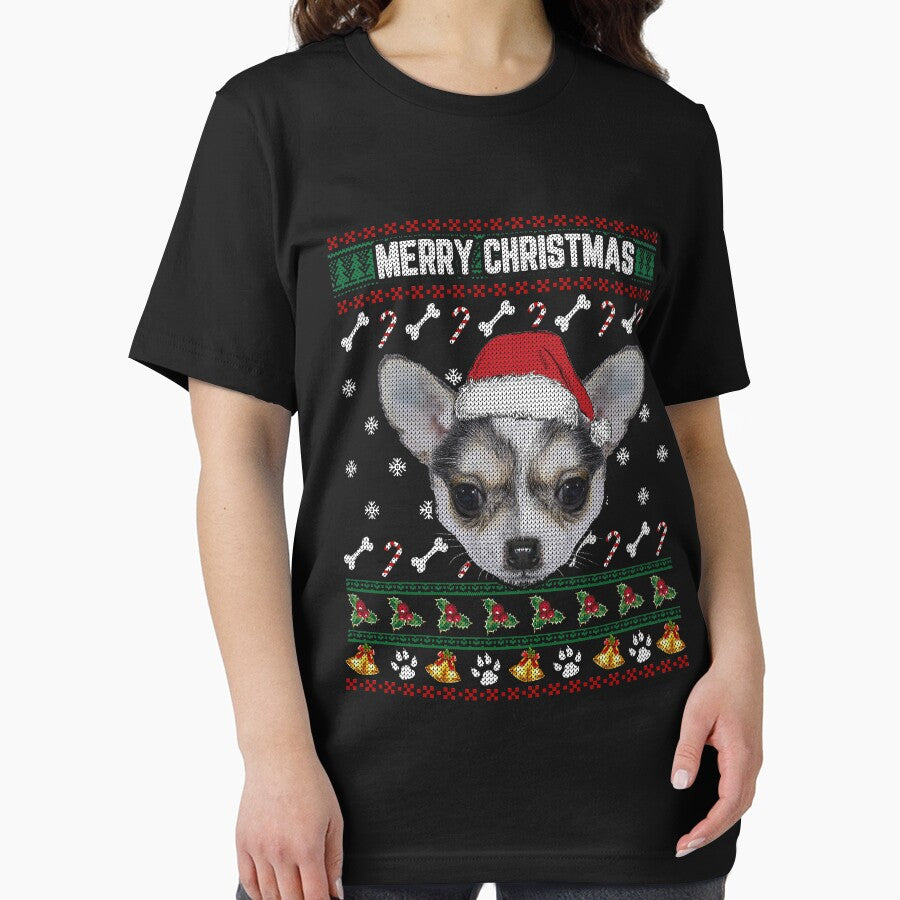 Chihuahua Lovers Ugly Xmas Sweater Merry Christmas T Shirt by thuthuatna