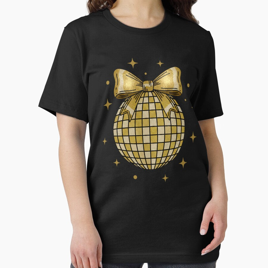 New Year 2026 Disco Ball Bow Celebration by FreshVibe Prints
