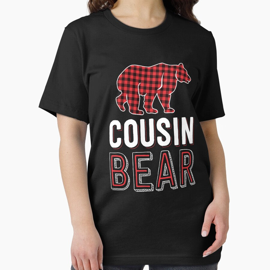 Cousin Bear Kid Red Buffalo Plaid Matching Family Christmas by 14thFloor