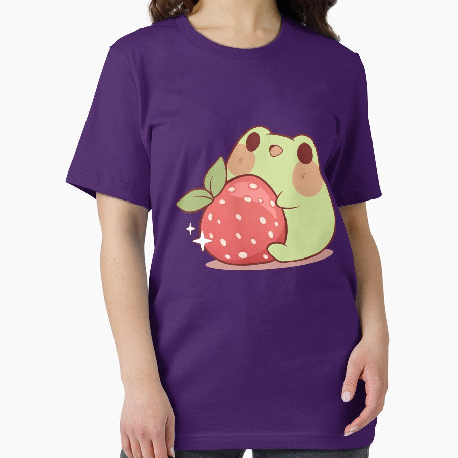 Frog with strawberry by Rihnlin