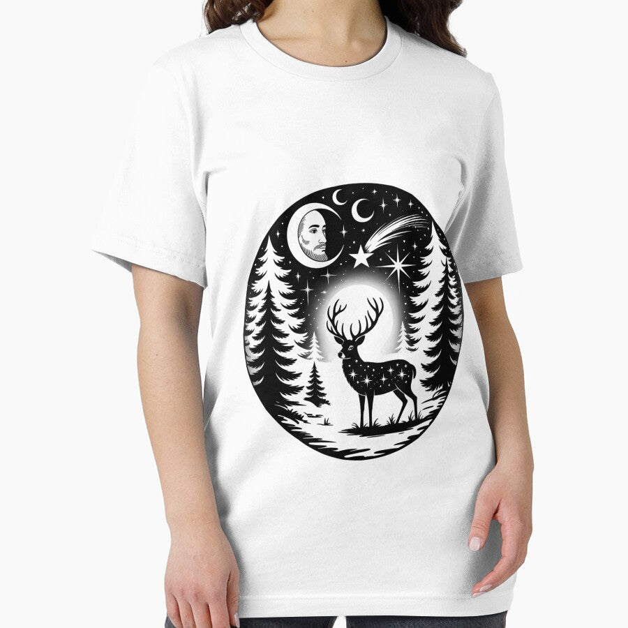 Merry Winter Solstice Deer Silhouette Long Sleeve by DoorwayThreads