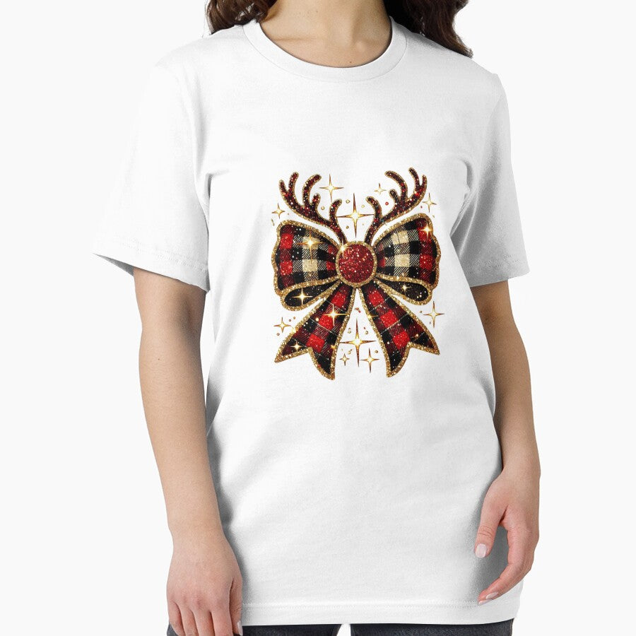 Coquette Boo Christmas T-shirt Design | Coquette Boo with Festival Bold Sparkles Design by mahsanart