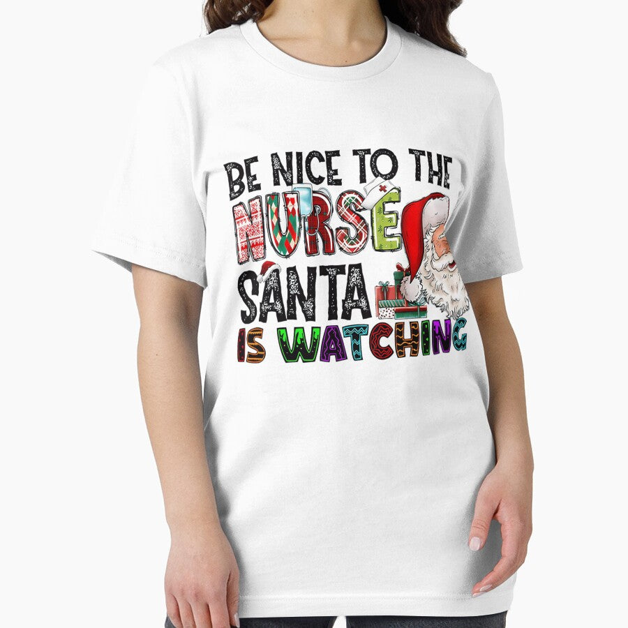 Santa The Be Nurse Watching Nurse To is Classic Nice Retro Christmas Vintage by FrankyTepper