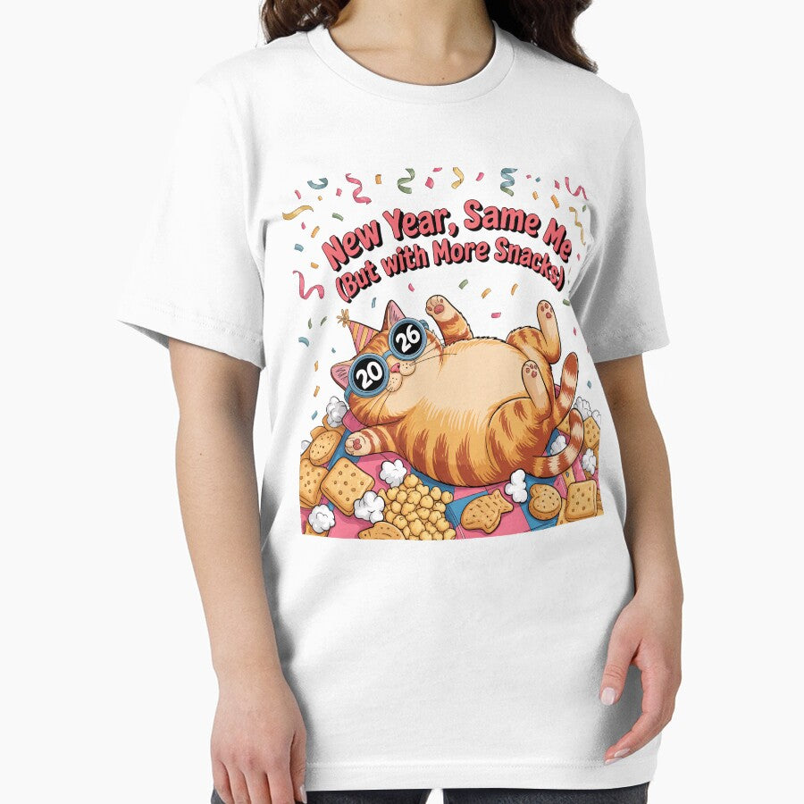 “New Year, Same Me – Funny Lazy Cat 2026 Party Design” by Ammar Studio