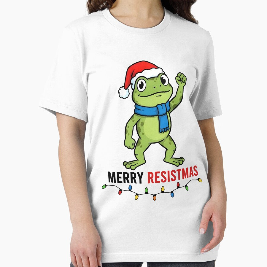 Merry Resistmas Frog Xmas Lights Festive Frog Christmas Political by jakaun