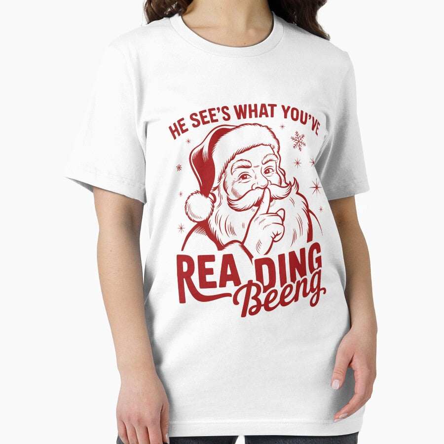 He Sees What You'Ve Been Reading Santa Bookish Christmas by Kcgarciaso