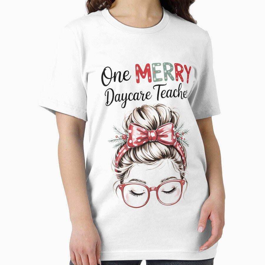 Daycare Teacher Messy Bun Preschool Teacher Christmas by ForestMmost