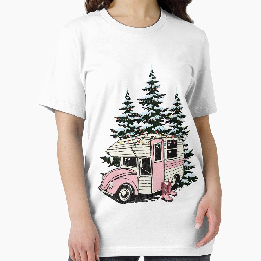Western Christmas Camper Graphic Tee by SmokinGlue