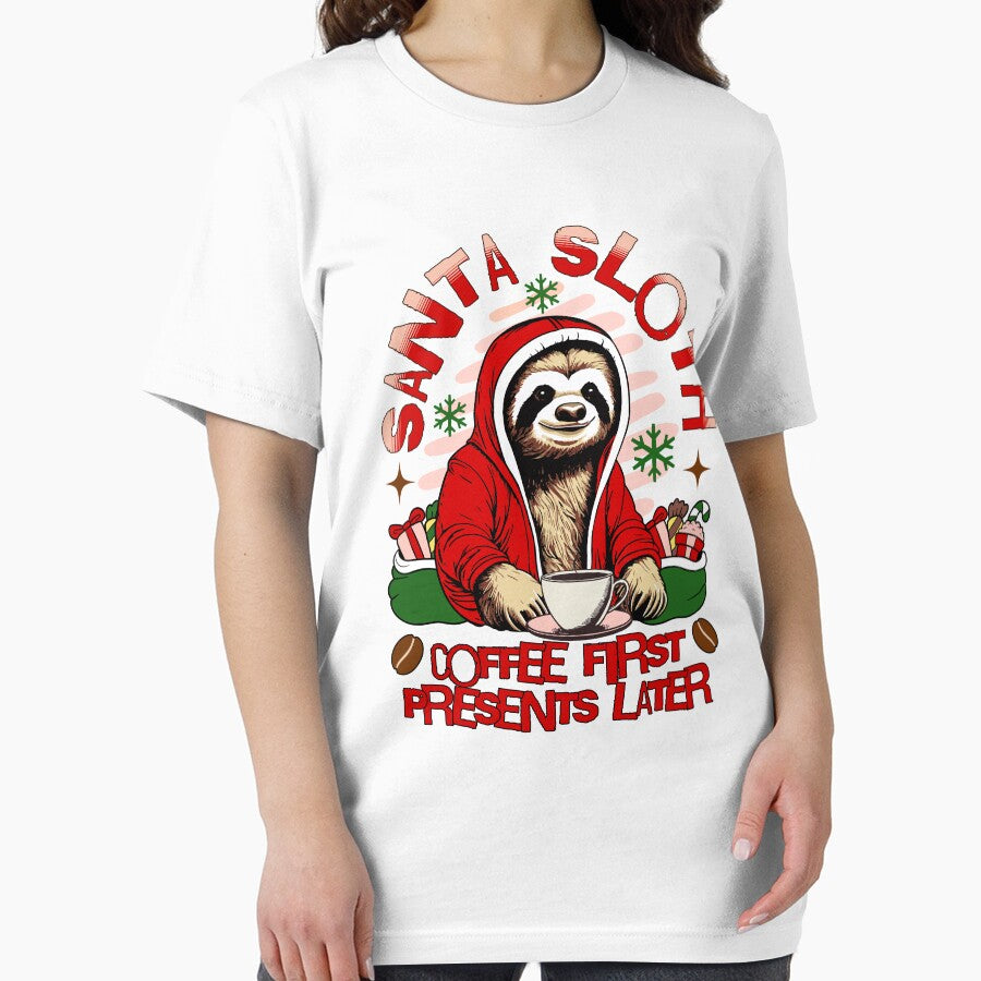 Santa sloth sipping coffee by Graffik-Peeps