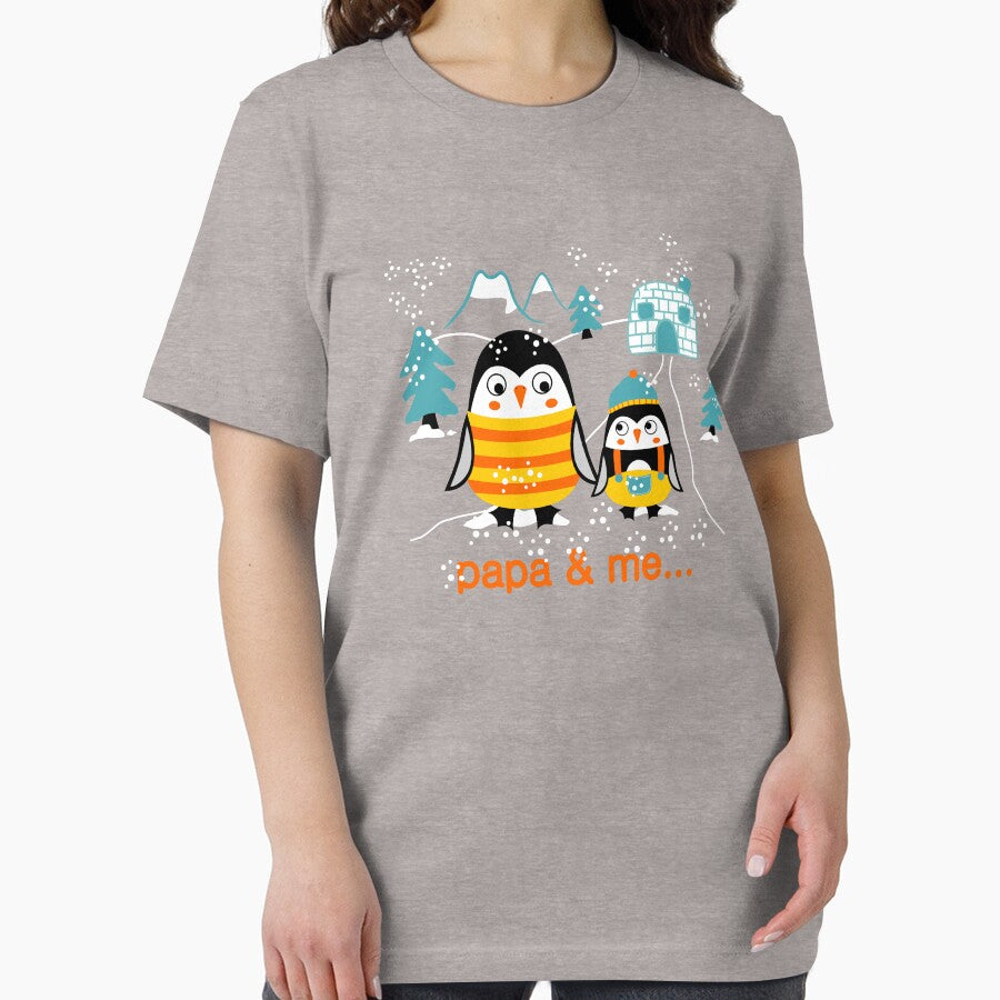 penguin papa and me, penguin dad and child in snow, papa and child penguin by GreyStanzione1