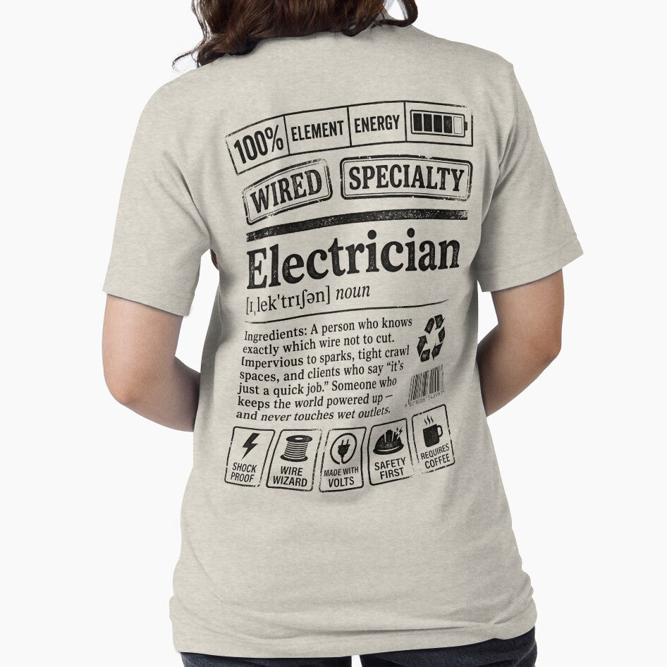 Funny Electrician Definition Label Vintage | Electrician Gift by pretty4u