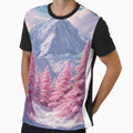 Pink Winter Mountain Landscape Art Print by MH Digital Studio