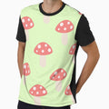 Whimsical Pastel Green Mushroom Pattern by Cheonsa