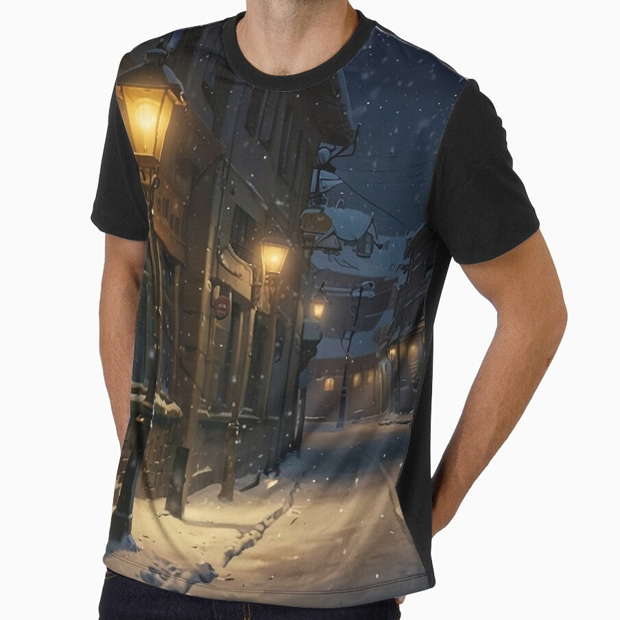 Snowy Lamp Glow – Cozy Urban Winter Aesthetic by Glitchart66