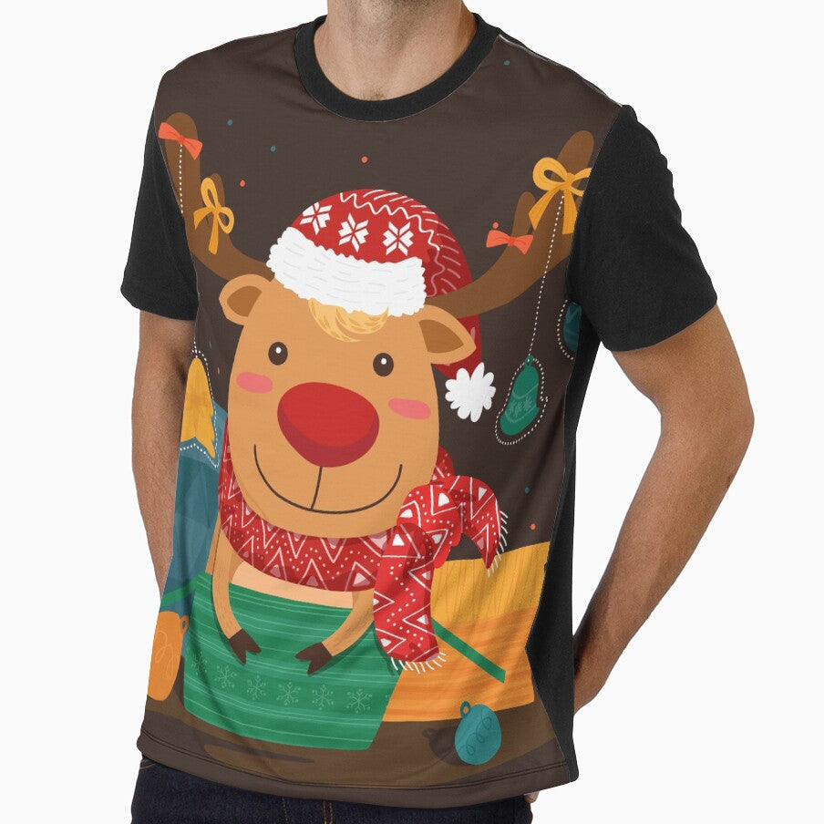 Christmas Reindeer, Cute Reindeer, Reindeer with gifts by sunnyshop