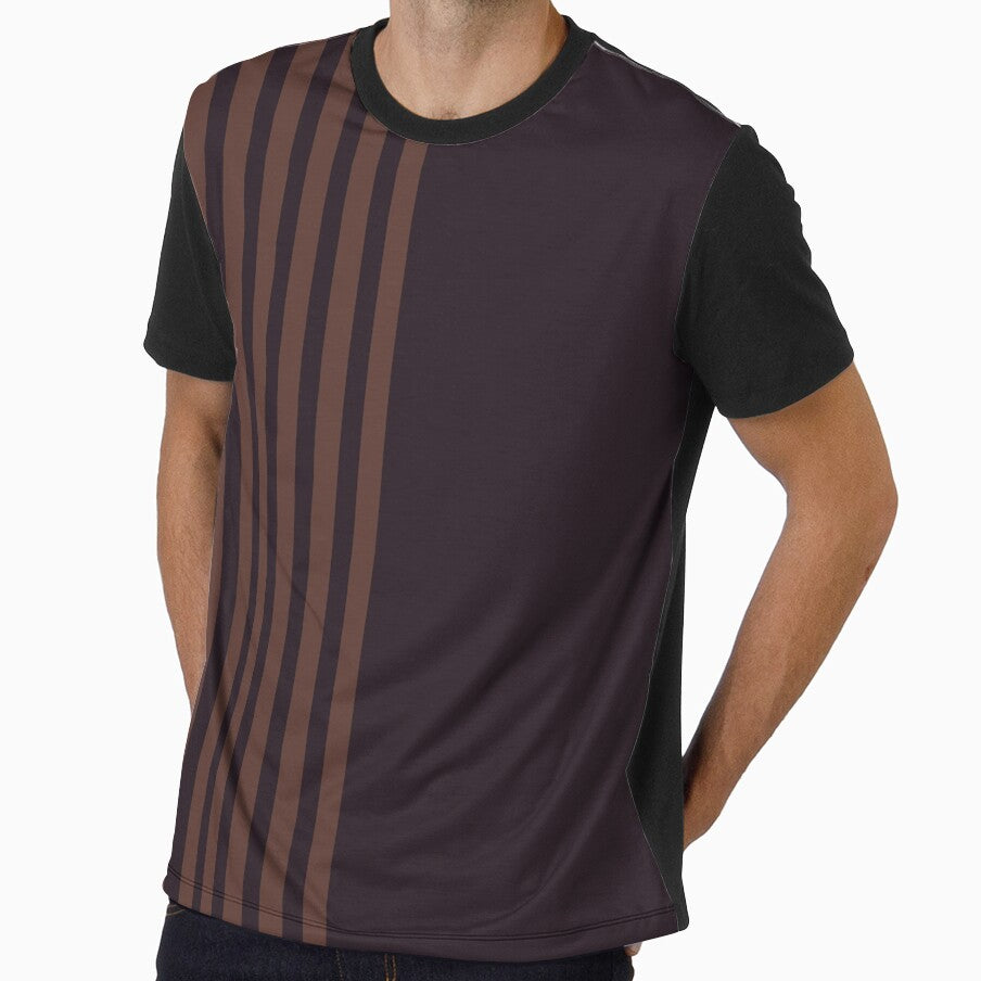 minimalist stripes in brown and black dark academia by neopop