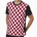Cherry Red and Soft Pink Checkerboard Pattern | Coquette Checkered Print | Minimalist Retro 70s Checkered Design | Red and Pink Preppy Checkerboard Art by VivaFy