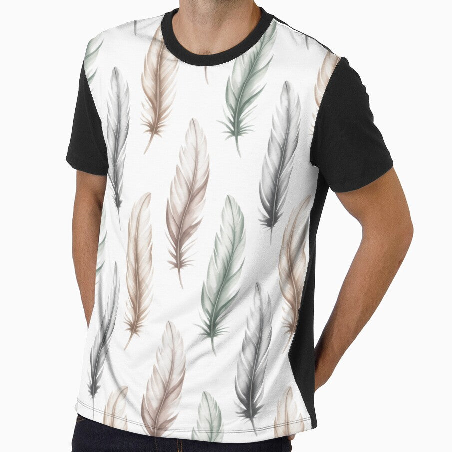 White Champagne Feather Vertical Seamless Pattern On by DesigntshirtWB
