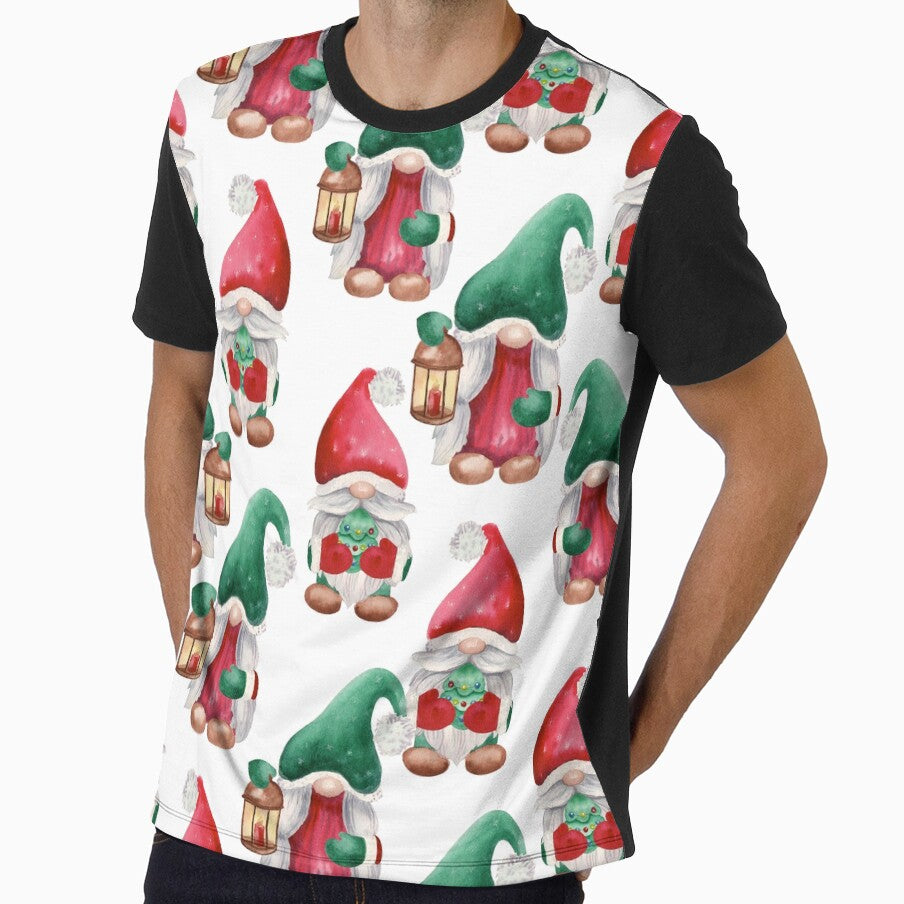 Gnome Christmas Little Cute Standing Red and Green Gnome Gnomies Pattern by MiscelChr