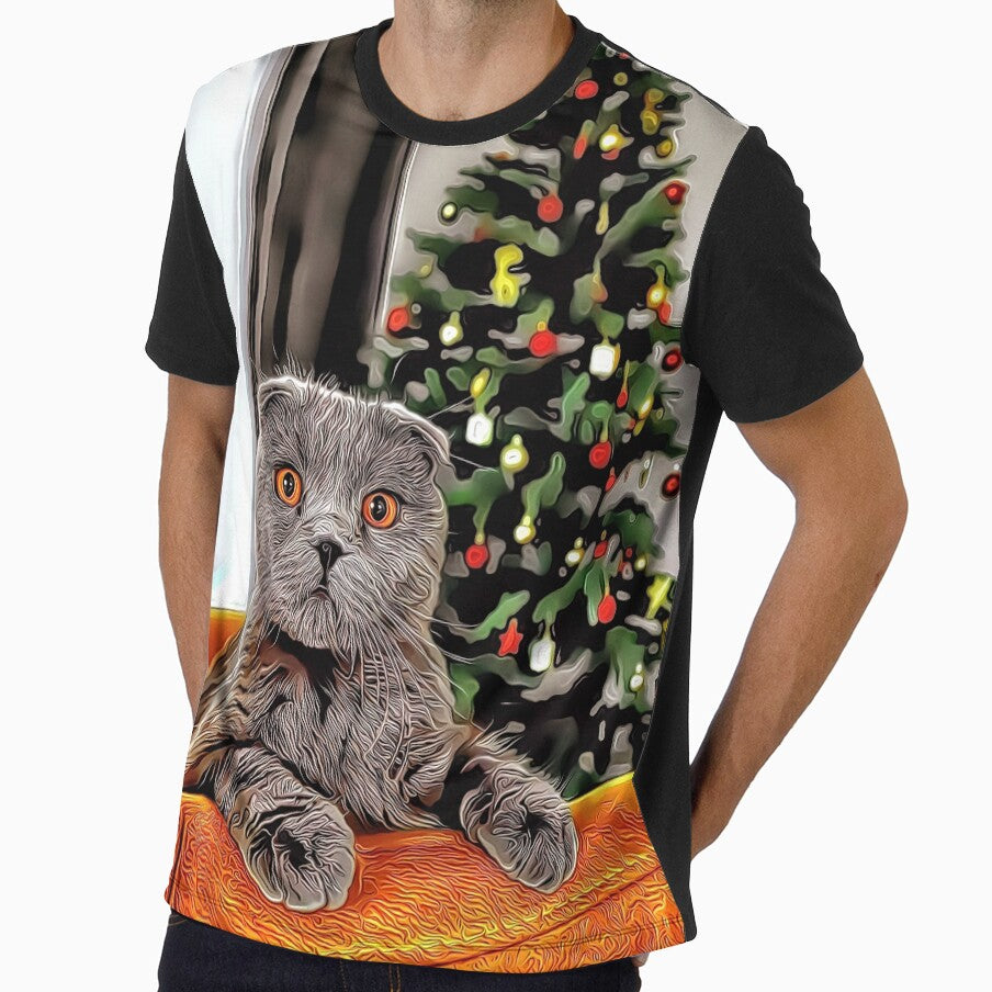 Christmas Tree Gray Cat by RitaMaye