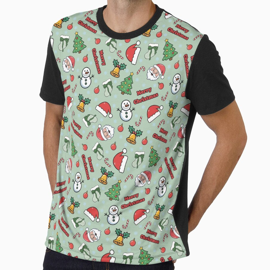 Cartoon Christmas on Pale Green by KSimpson838