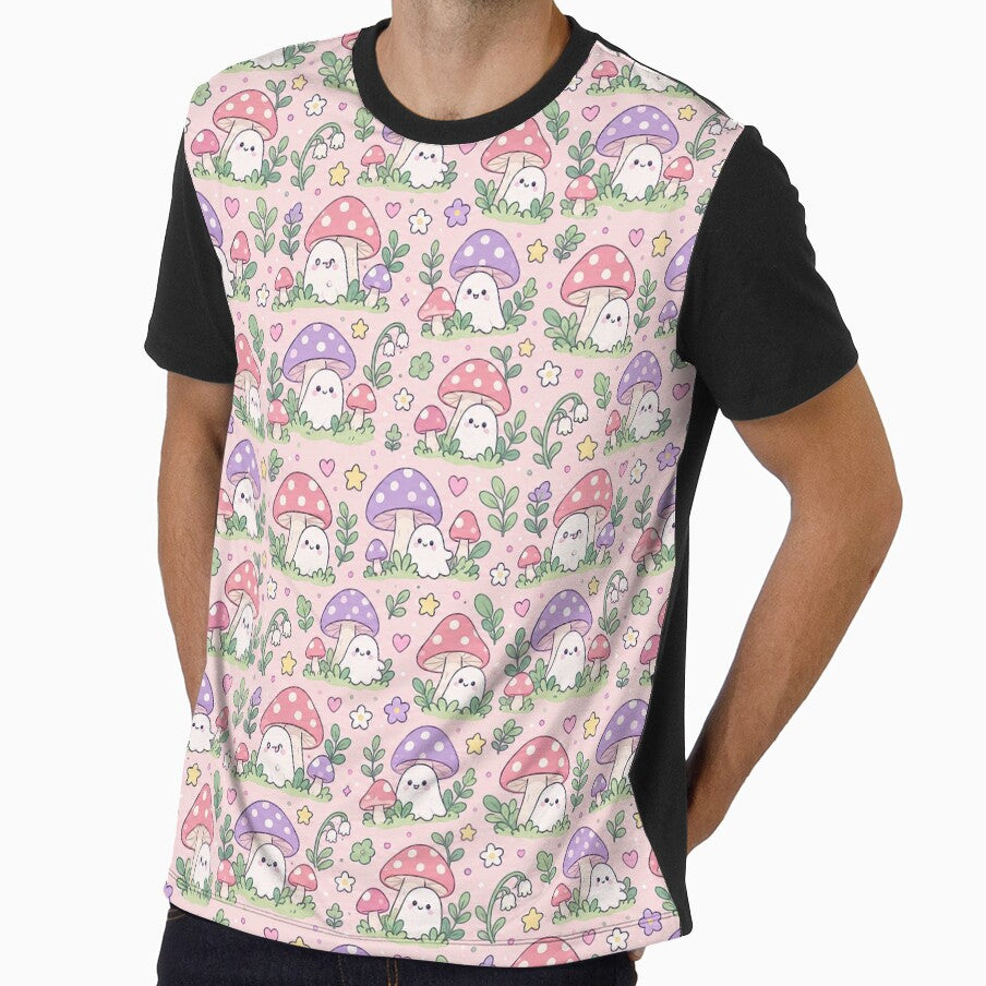 Kawaii Mushroom Ghost Pattern by Soft Berry Studio