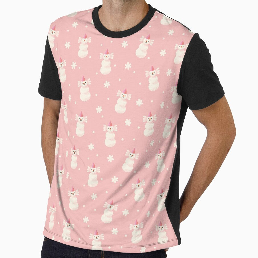 Axolotl Snowman Pink Christmas by balanyonok