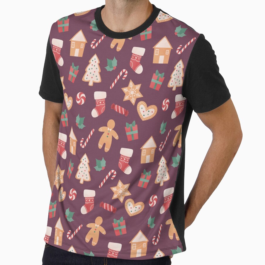 Gingerbread Cookies Christmas Pattern Red by HeySpiritAnimal