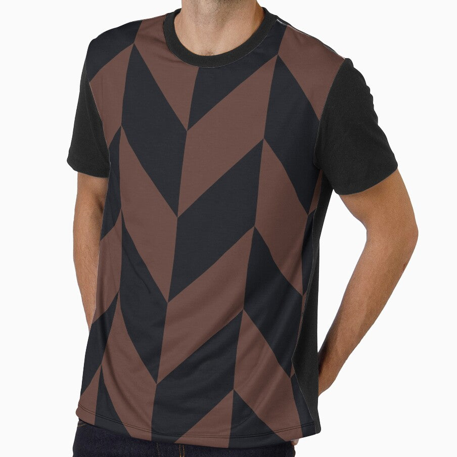 minimalist dark academia half chevron black and brown by neopop
