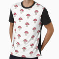 Cute Kawaii Vivid Crimson Mushroom Sticker Transparent Background by NadDot