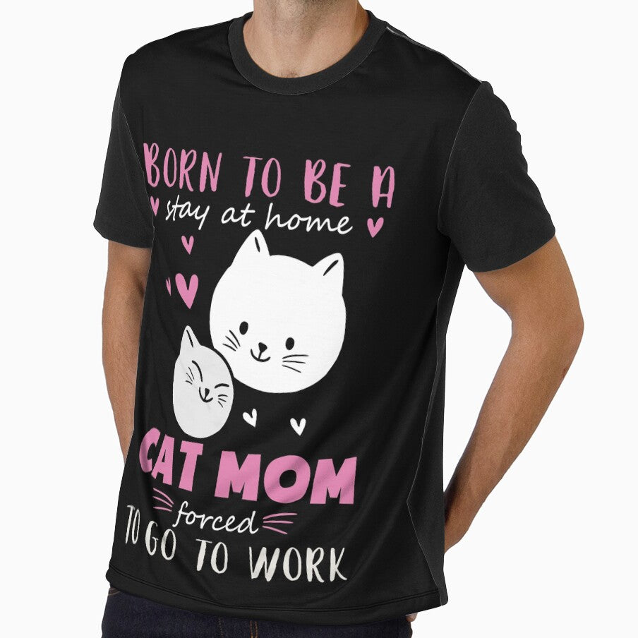 Born to Be a Stay at Home Cat Mom Design | Funny Cat Mom Quote by Marie Gems