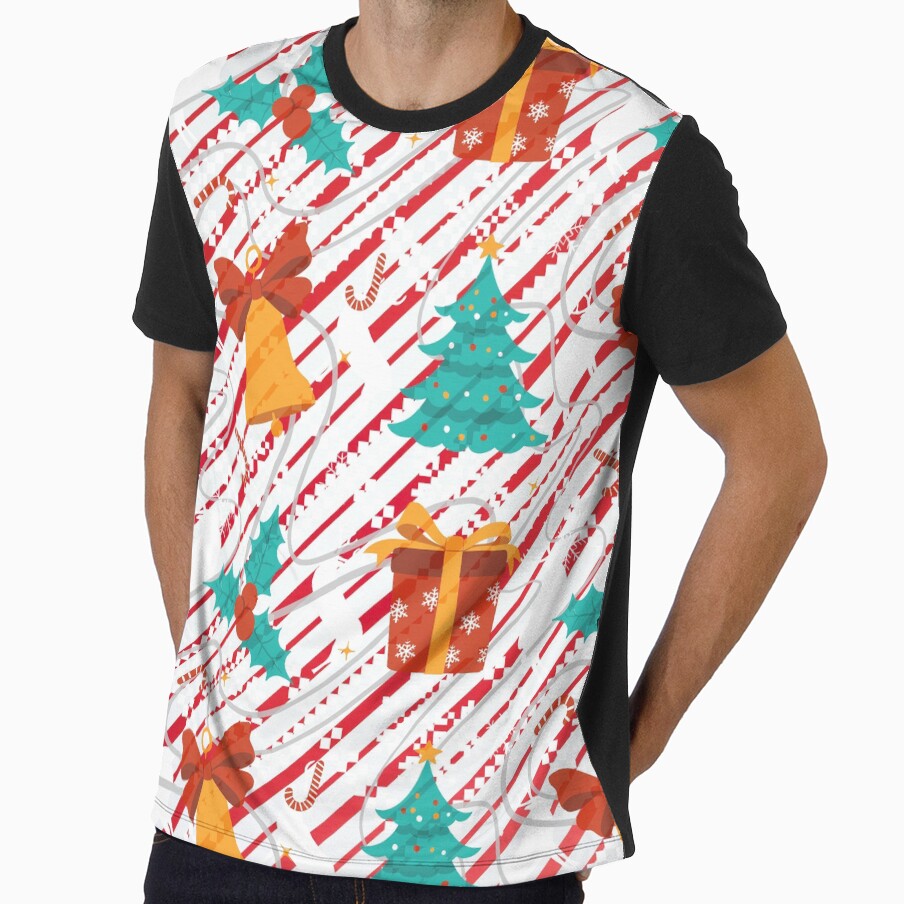 Christmas  Stripped Candy Cane And Gifts Pattern by Designs By YL