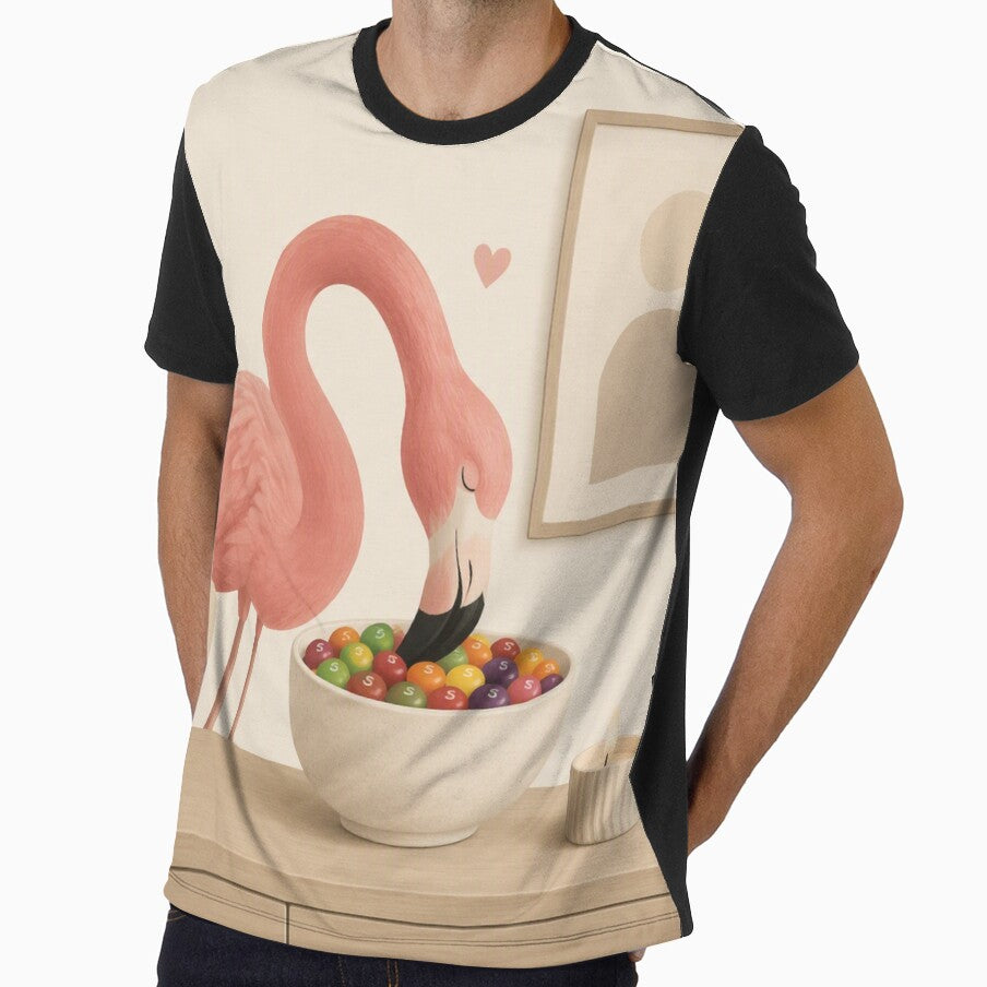 Hygge Flamingo & Skittles "DELICIOUS" Portrait by NickWhittleArt