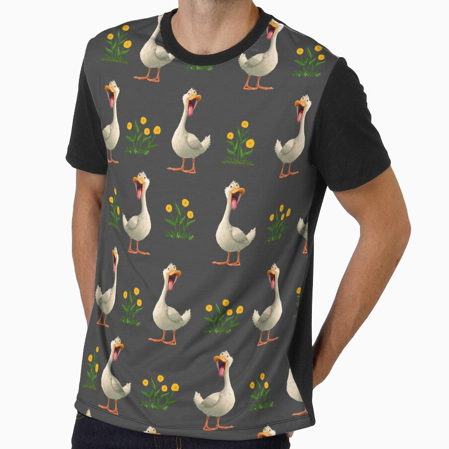 Duck funny pattern dark grey by BeebooDesign
