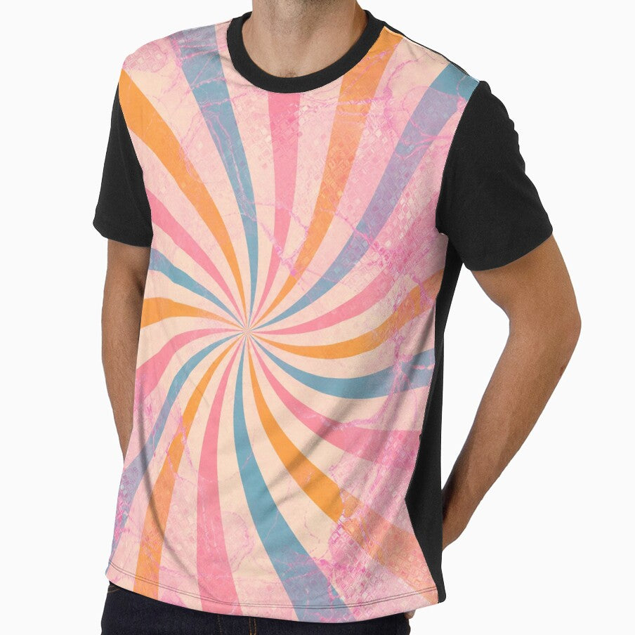 Abstract Retro Candy Cane Swirl by RinaGArt