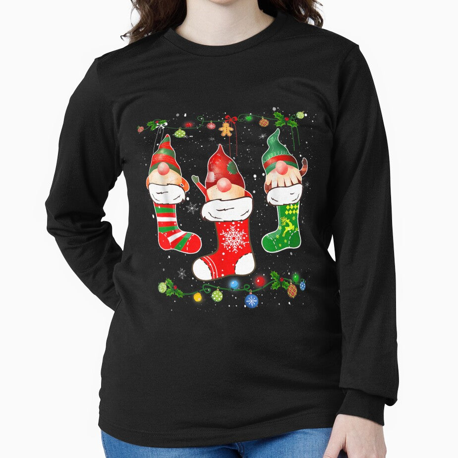 Gnome In Christmas Sock Funny Pajamas Family Gnome Lover by brita797
