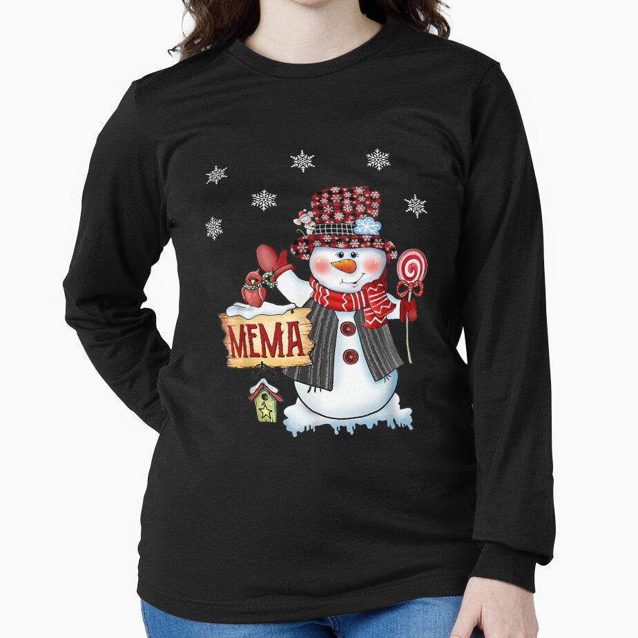 Mema Snowman Christmas Candy Cane Red Plaid Santa by laurenm233
