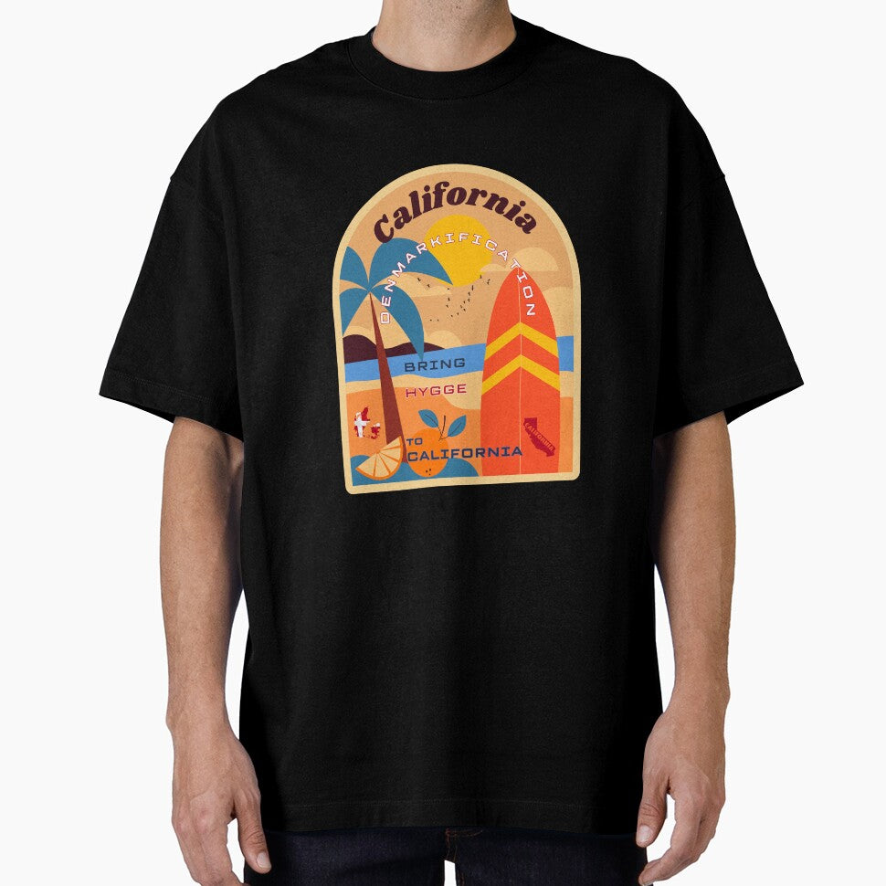 California Dreamin' Retro Surf Poster Tee - Denmarkification by 4uandme25