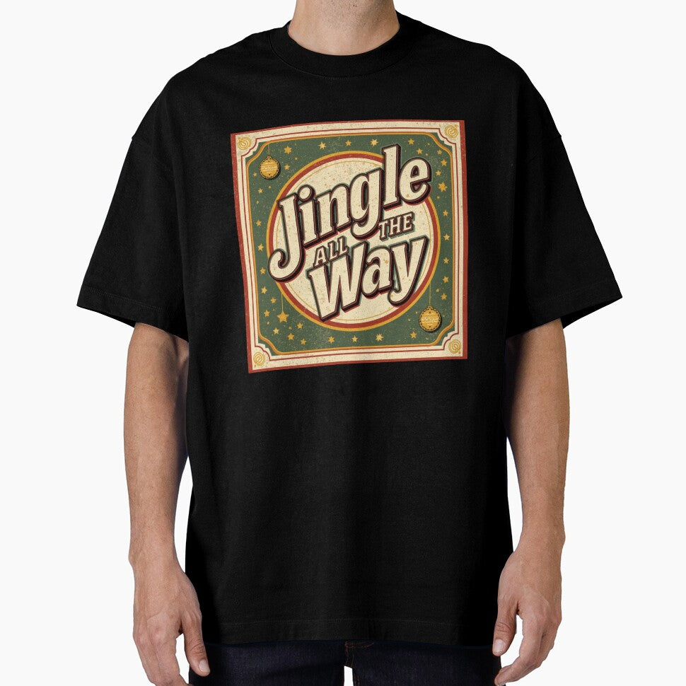 Retro Jingle All The Way Vintage Christmas Typography Design by ArtBySylvia