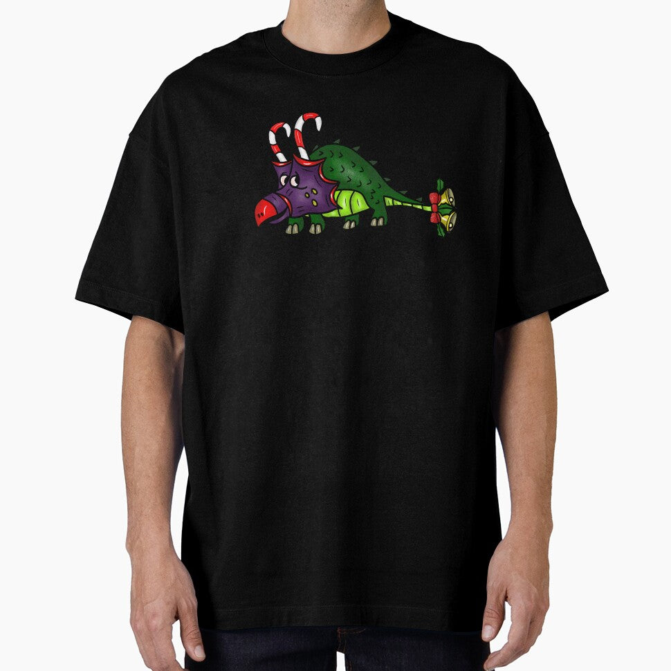 Funny Dino with Candy Canes and Christmas Bells by digitaldraw4you