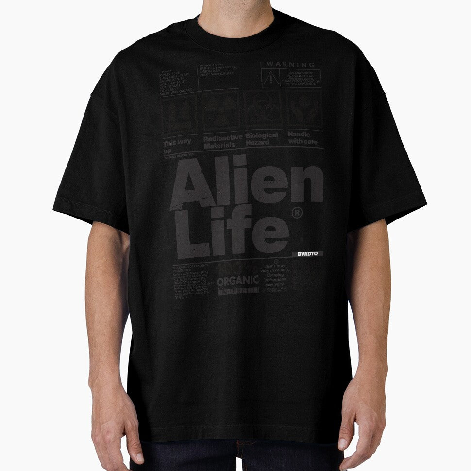 Alien Life Package Label In Black by allincolors