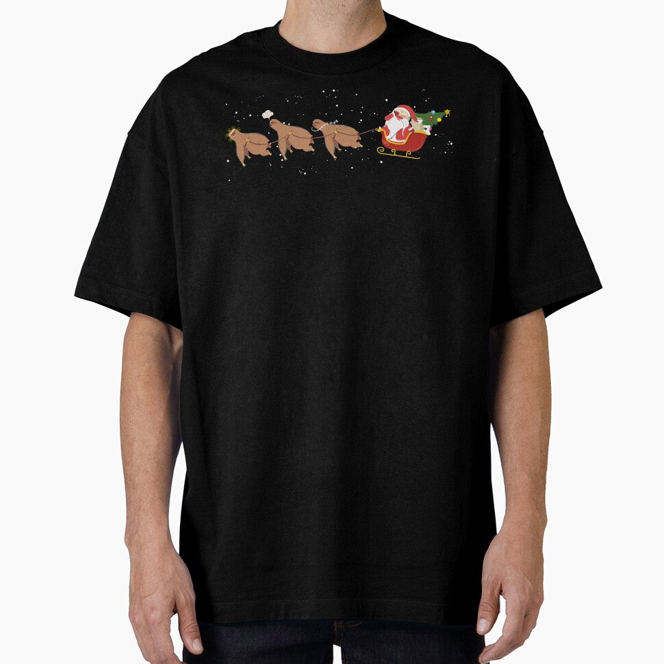 Funny sloth reindeer Santa face palm Christmas scene by BigMRanch