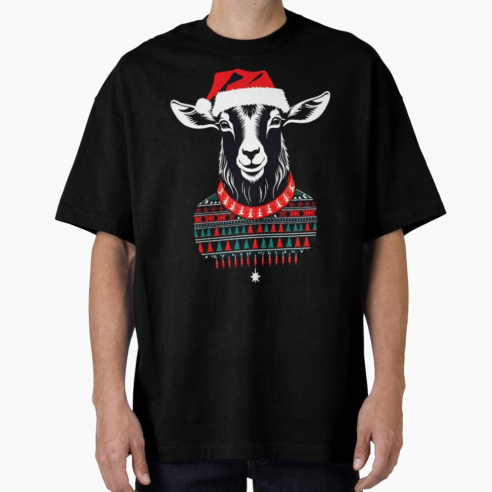 Hail Santa! Goat Christmas Ugly Sweater by FurryFantasy