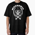 Female Mechanic Skull and Spanners Crossed Tools White Logo by Nuletto