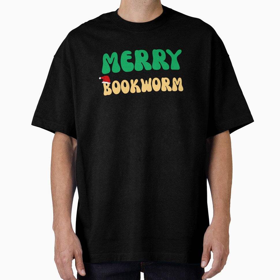 Retro Merry Bookworm Christmas Book Lover Gift by mumchaosdesigns