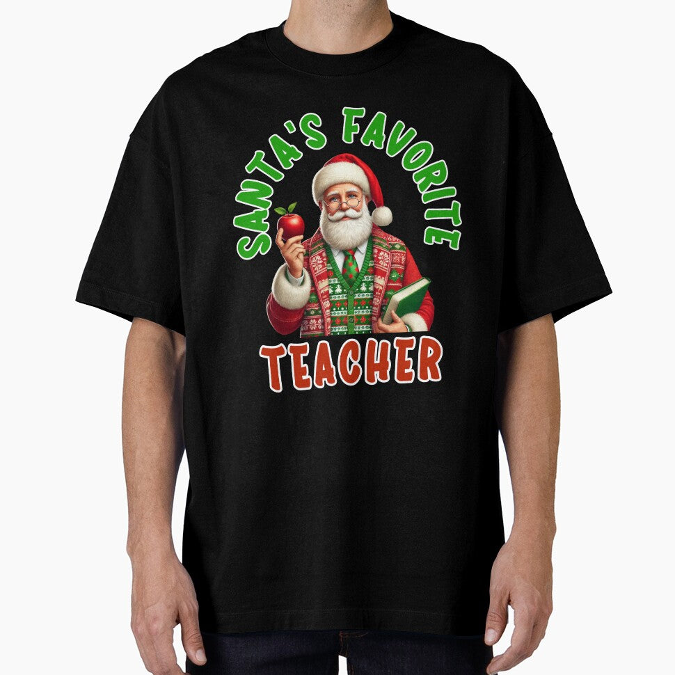 Santa's Favorite Teacher Christmas Shirt – Festive Holiday Gift for Educators by BlankCanvasHaHa