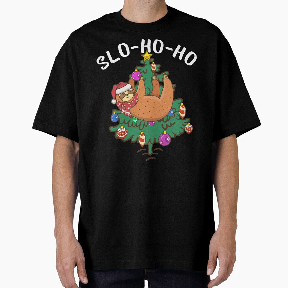 Funny Santa Sloth On Christmas Tree Slo Ho Ho Merry Sloth Xmas To You! by alenaz