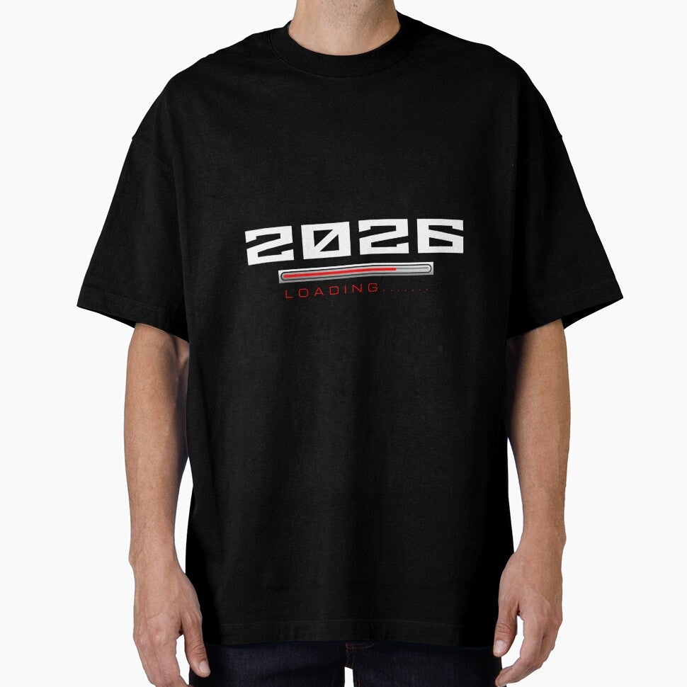 2026 Loading New Year Design | Funny New Year 2026 Tech Style T-Shirt by PixelPlush